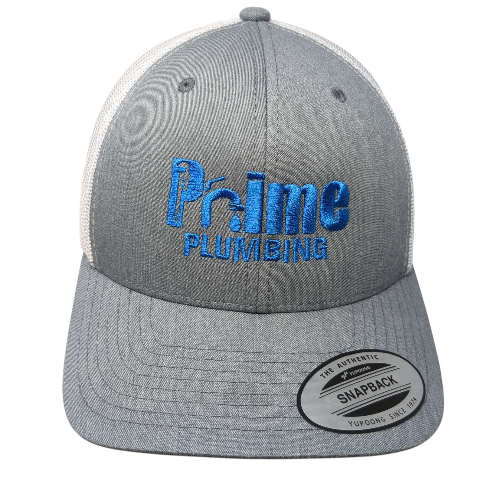 Prime Plumbing Snapback Trucker Hat Gray Os Adjustable The Classics Yupoong